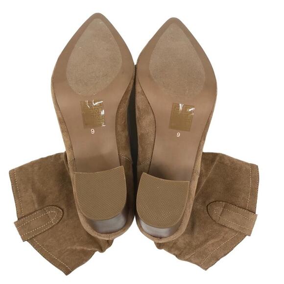 VICI Faux Suede Heeled Bootie Sz 9 Tan Western Preppy Cowgirl Streetwear Grunge - Picture 10 of 13